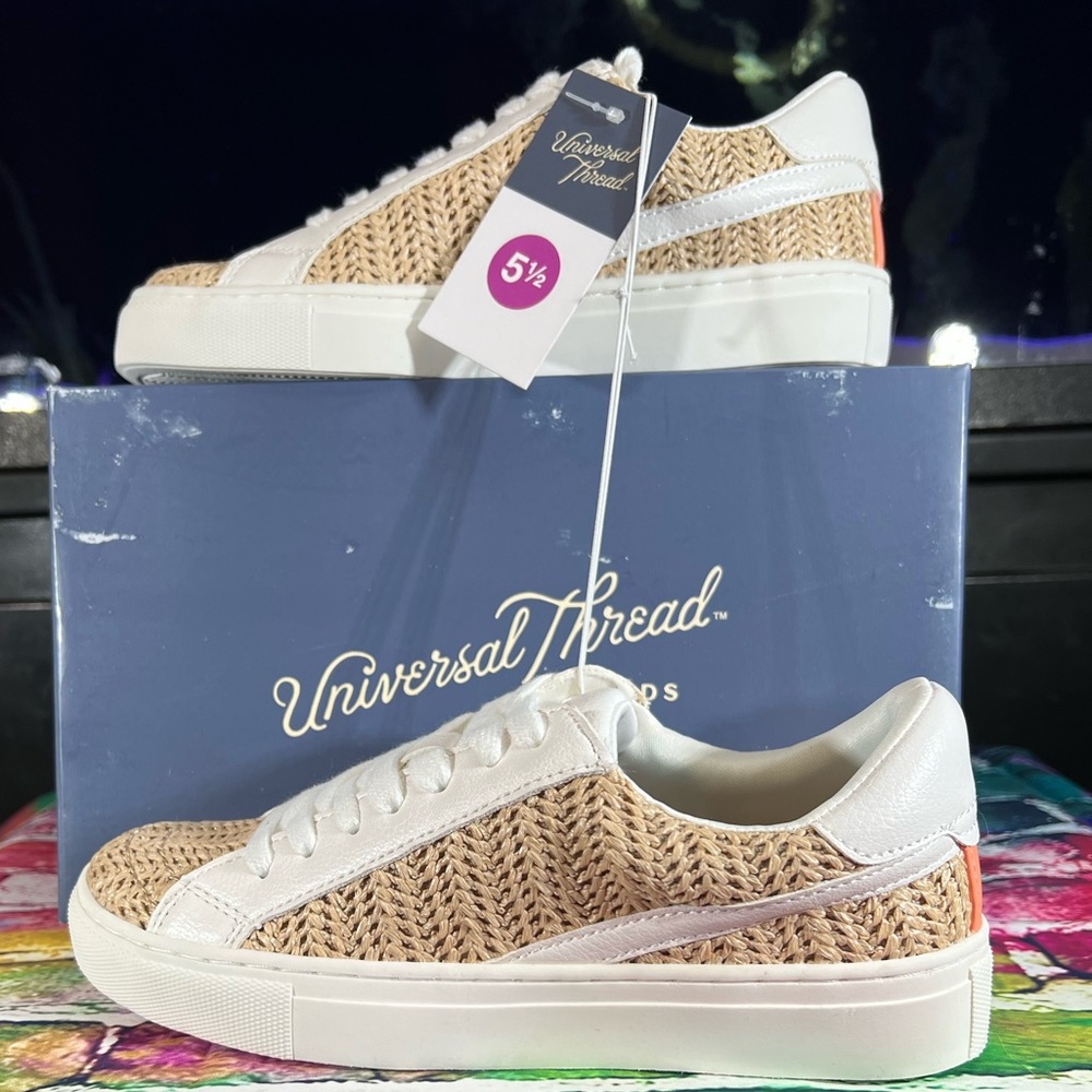 Beachy Woven Aesthetic Sneakers Memory Foam by Universal Thread Summer Vacation - Picture 6 of 9